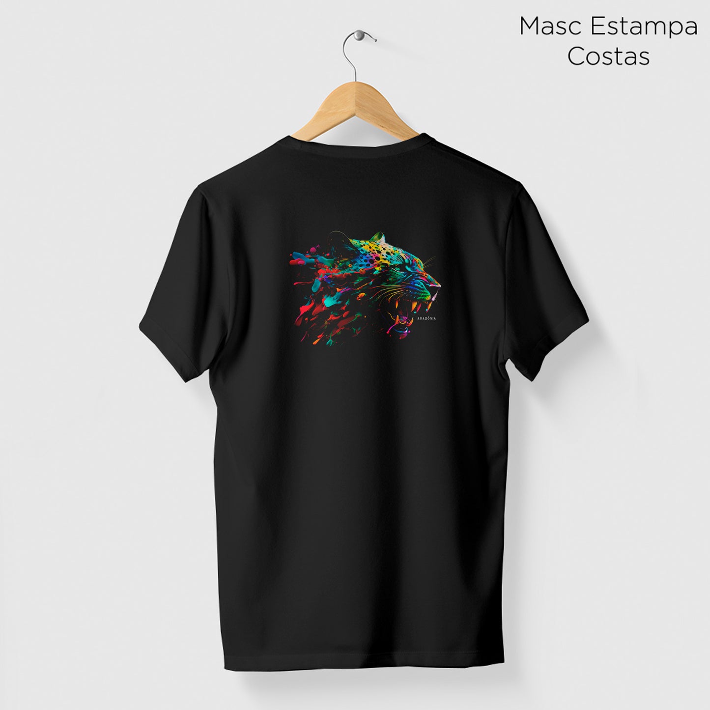 Camiseta Amazônia ONÇA COLORS - PRETO - cód 2148