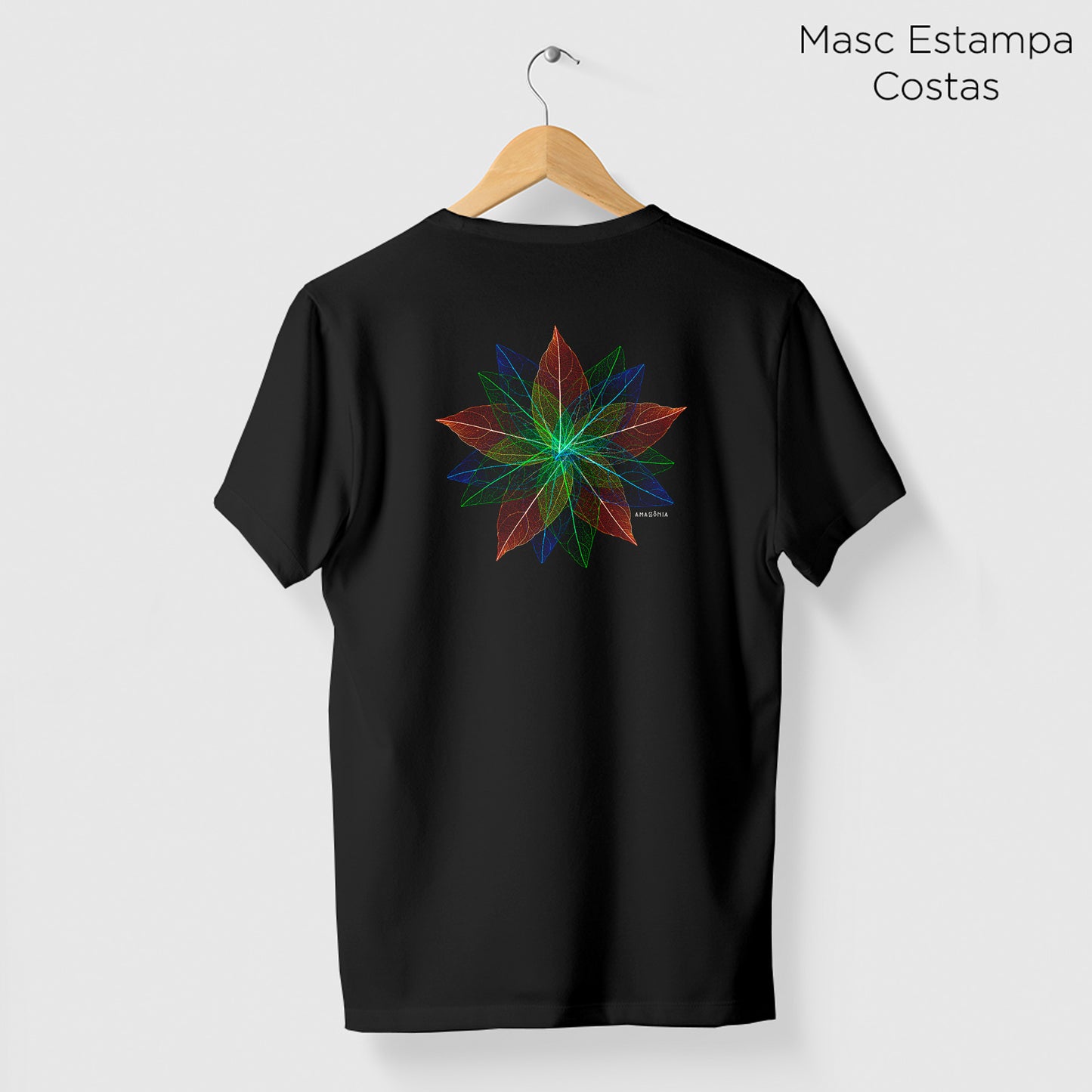 Camiseta Amazônia ARTE FOLHA - PRETO - cód 2151