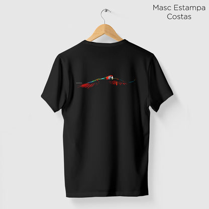 Camiseta Amazônia ARARA VOANDO - PRETO - cód 2152