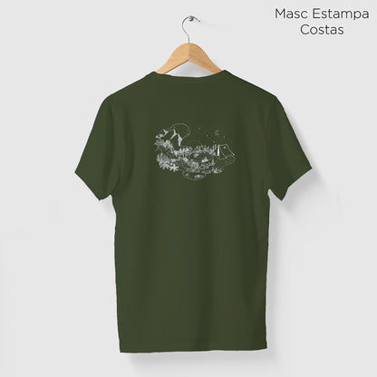 Camiseta Amazônia GUARDIÃO DA FLORESTA - VERDE ESCURO - cód 2157