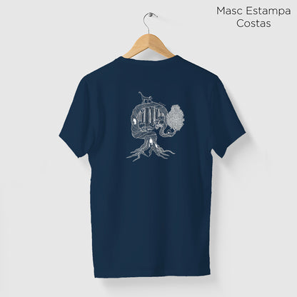 Camiseta Amazônia UMA ÁRVORE MIL VIDAS - AZUL MARINHO - cód 2158