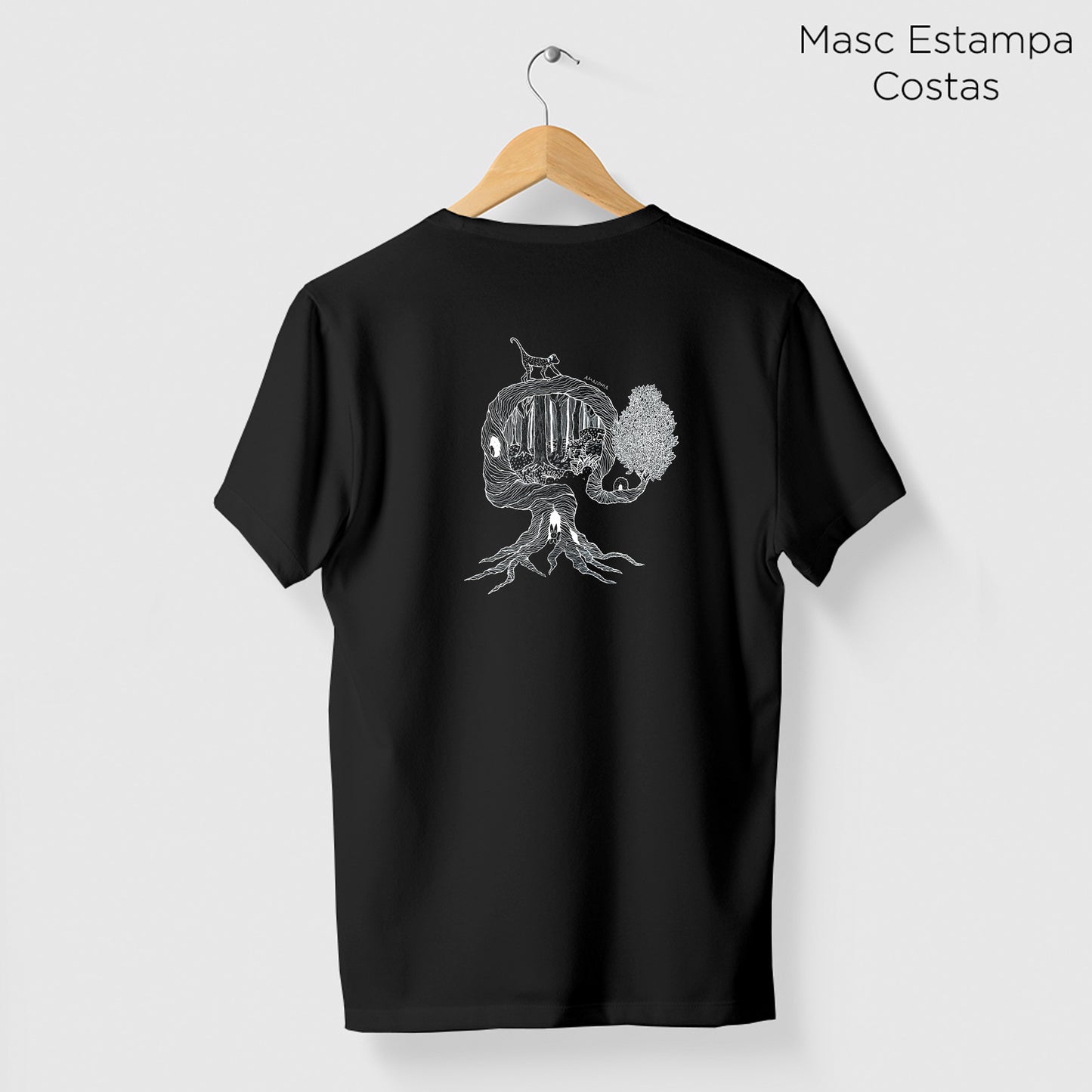 Camiseta Amazônia UMA ÁRVORE MIL VIDAS - PRETO - cód 2158