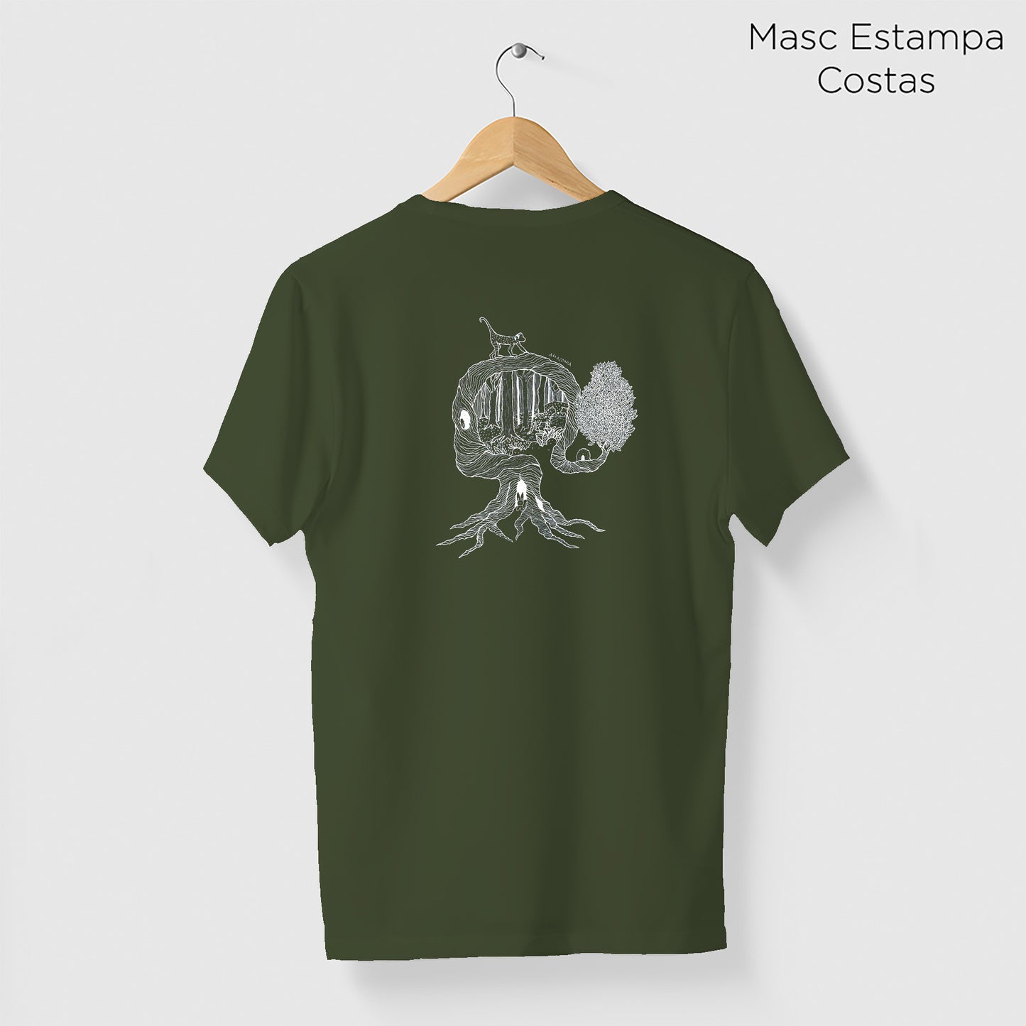 Camiseta Amazônia UMA ÁRVORE MIL VIDAS - VERDE ESCURO - cód 2158