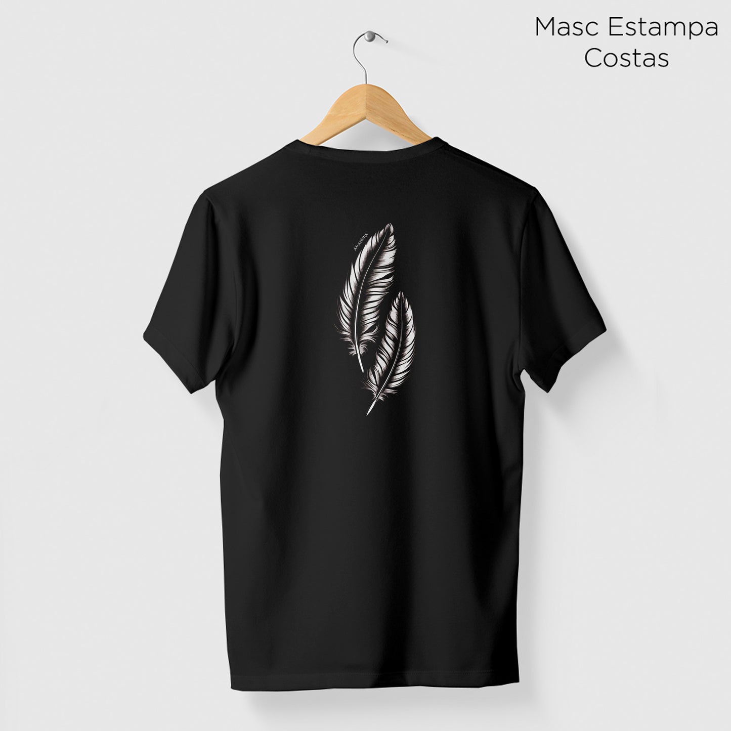 Camiseta Amazônia PENAS VOAR – PRETO - cód 2173
