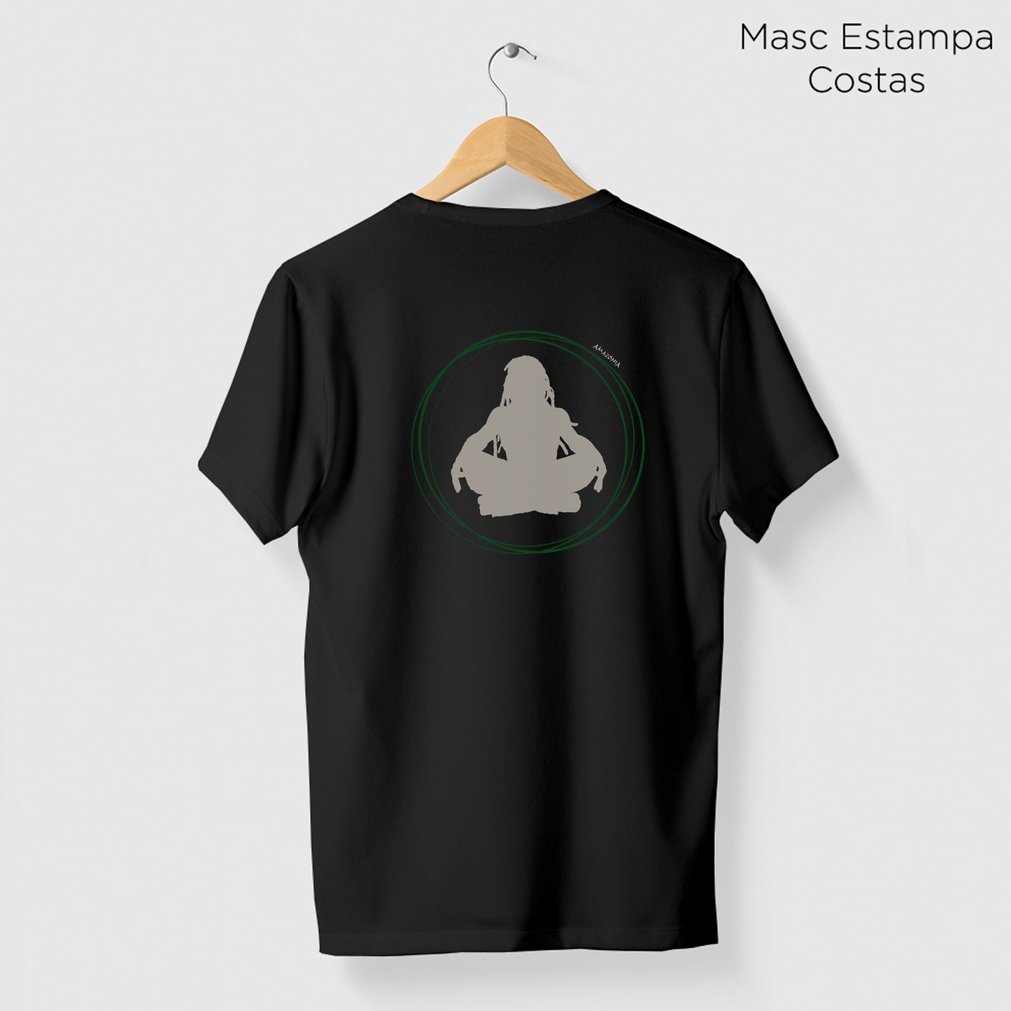 Camiseta Amazônia MEDITAÇÃO - PRETO - cód 2204