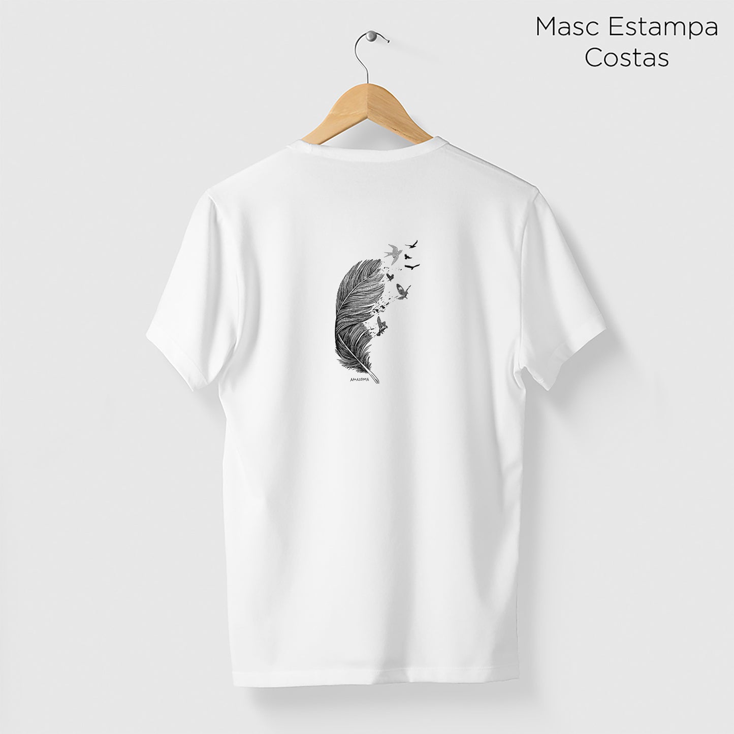 Camiseta Amazônia PÁSSAROS PENAS – BRANCO - cód 2218