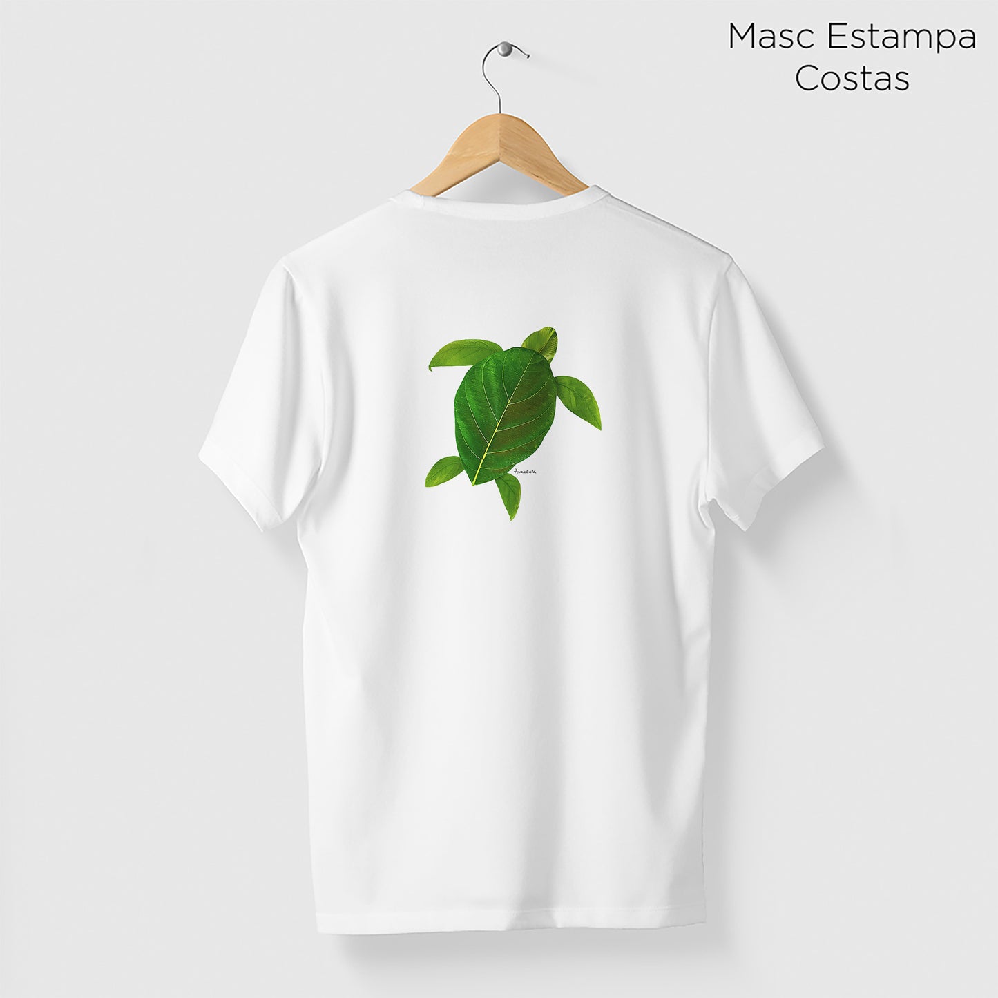 Camiseta Amazônia TARTARUGA FOLHA - BRANCO - cód 2230