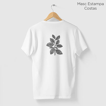 Camiseta Amazônia GRAFISMO FOLHAS - BRANCO - cód 2233