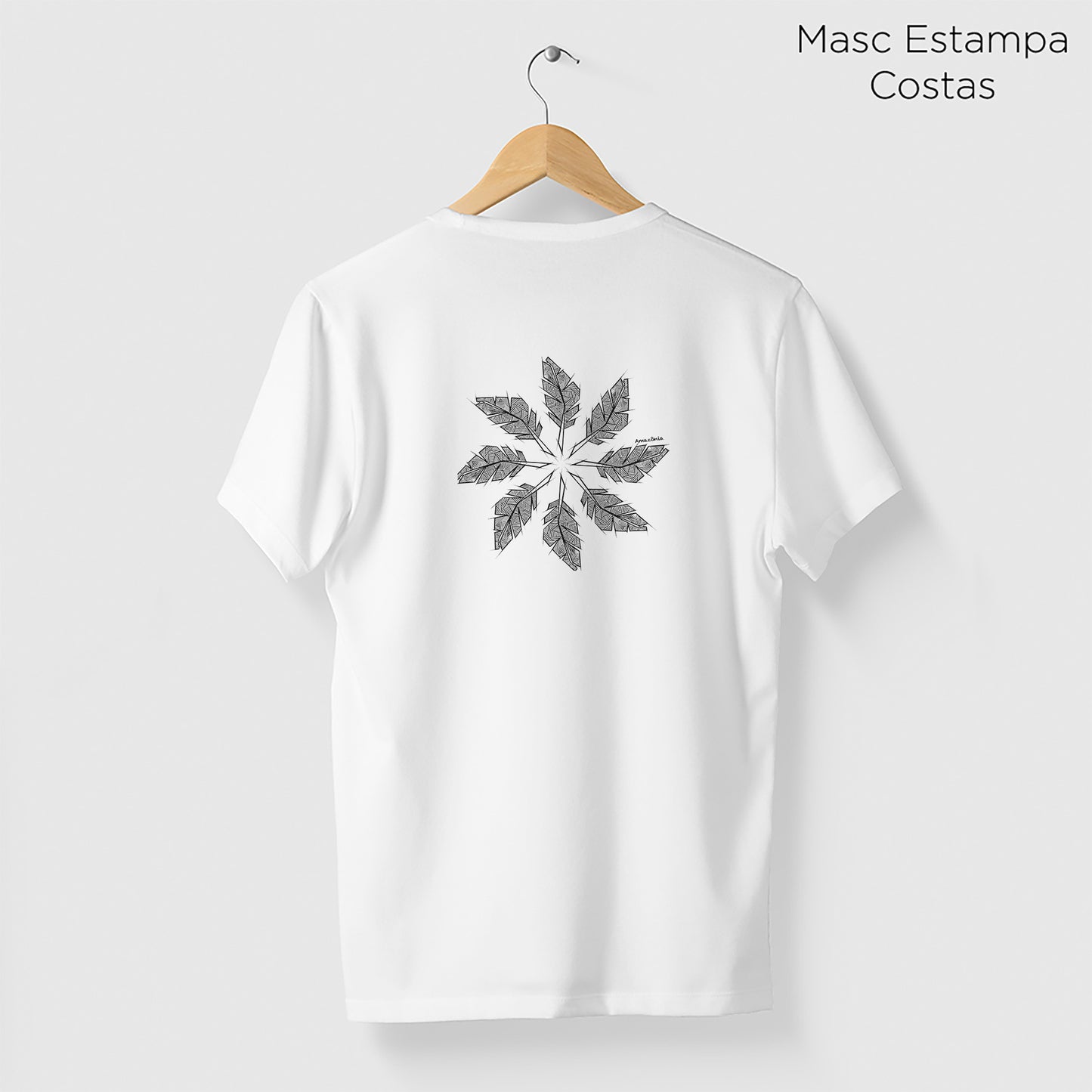 Camiseta Amazônia MANDALA DA FLORESTA - BRANCO - cód 2234
