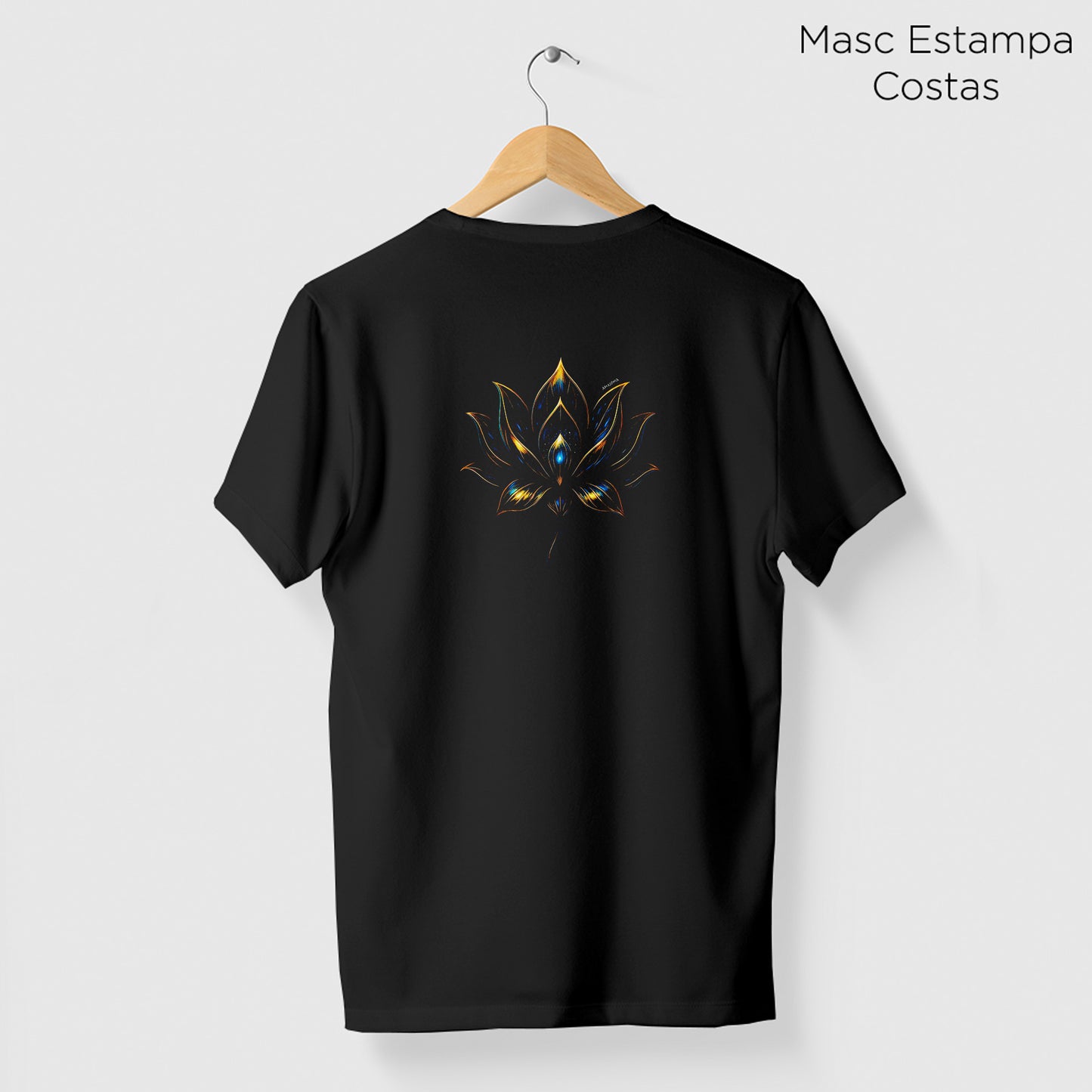 Camiseta Amazônia LÓTUS DOURADO - PRETO - cód 2266
