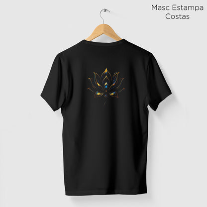 Camiseta Amazônia LÓTUS DOURADO - PRETO - cód 2266