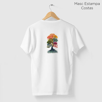 Camiseta Amazônia ÁRVORE CORES - BRANCO - cód 2267