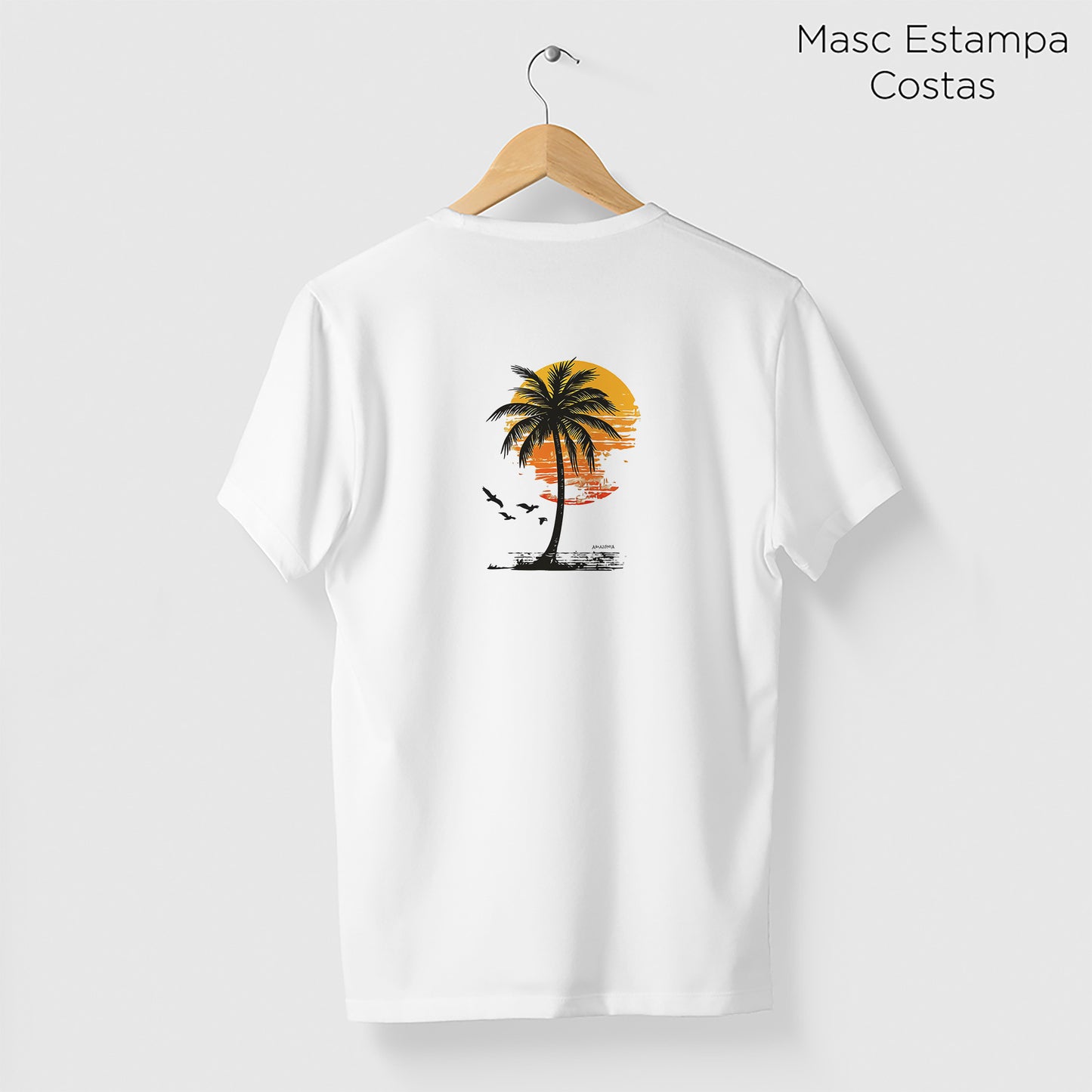 Camiseta Amazônia PAISAGEM COQUEIRO - BRANCO - cód 2274