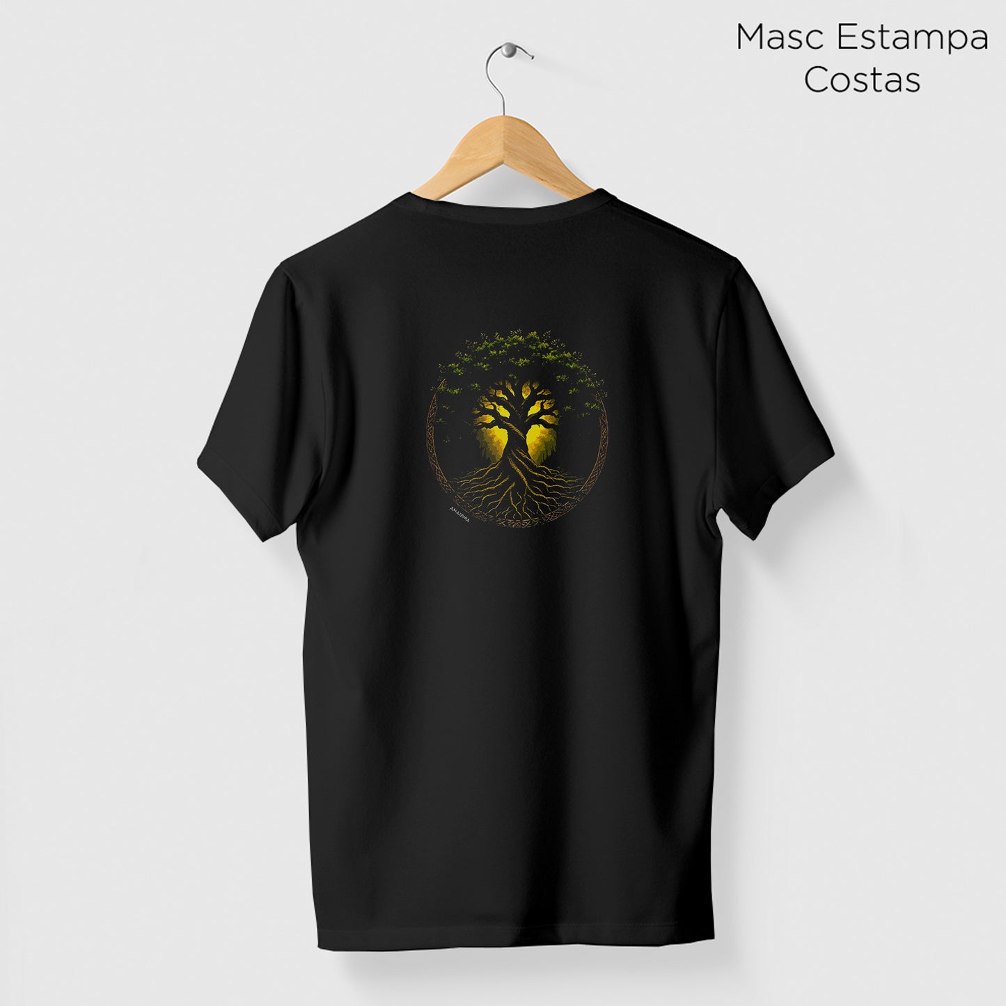Camiseta Amazônia RAIZ PROFUNDA - PRETO - cód 2283