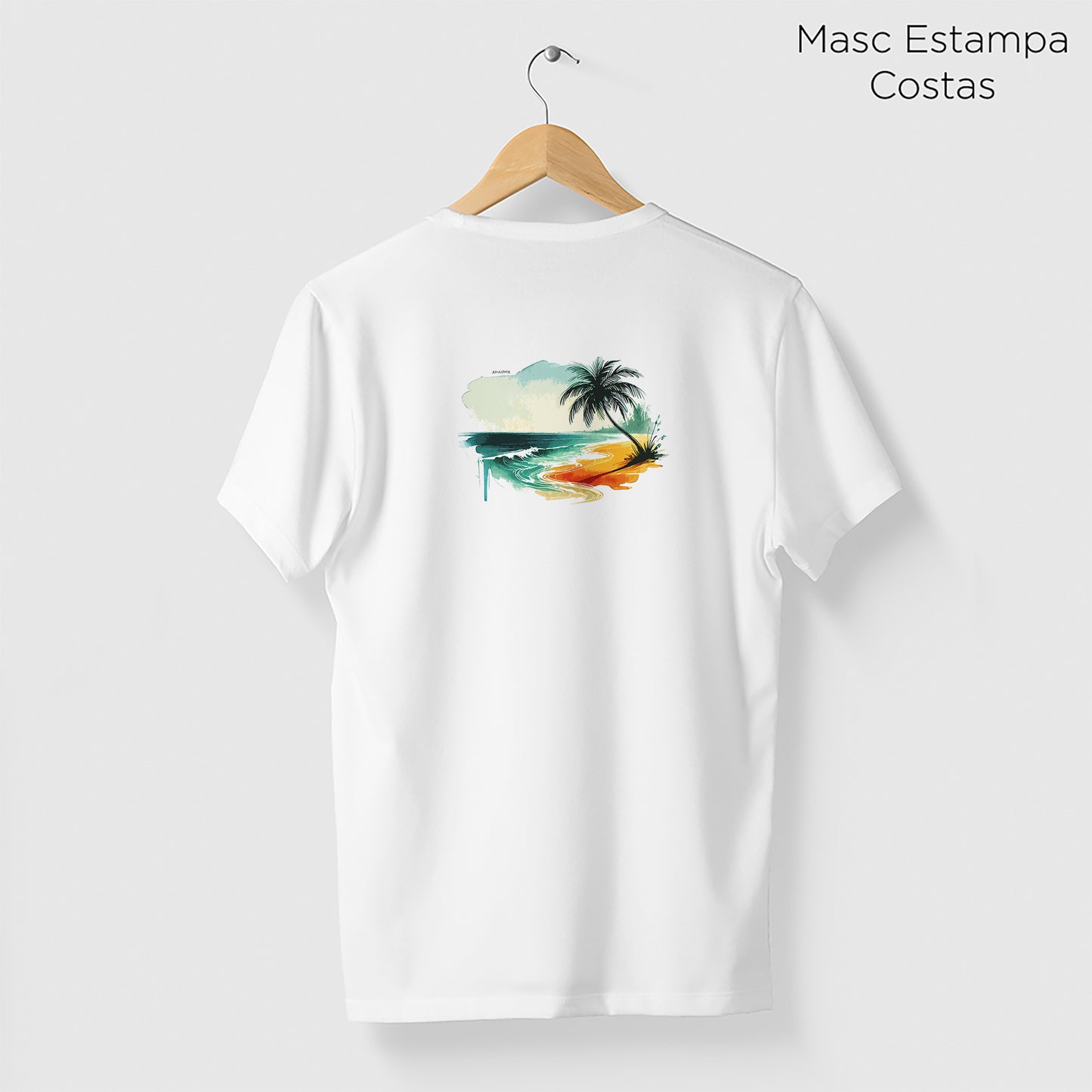 Camiseta Amazônia PRAIA DESERTA - BRANCO - cód 2287