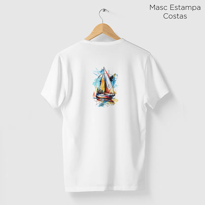 Camiseta Amazônia ARTE BARCO - BRANCO - cód 2290