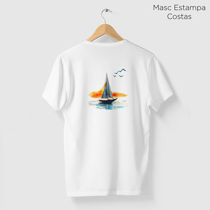 Camiseta Amazônia BARCO PAISAGEM - BRANCO - cód 2301