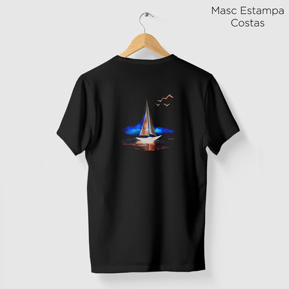 Camiseta Amazônia BARCO PAISAGEM - PRETO - cód 2301