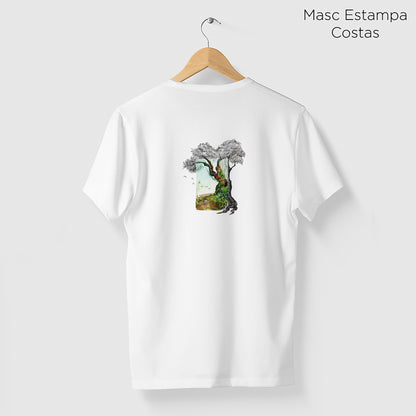 Camiseta Amazônia RAÍZES QUE SABEM O CAMINHO - BRANCO - cód 2339