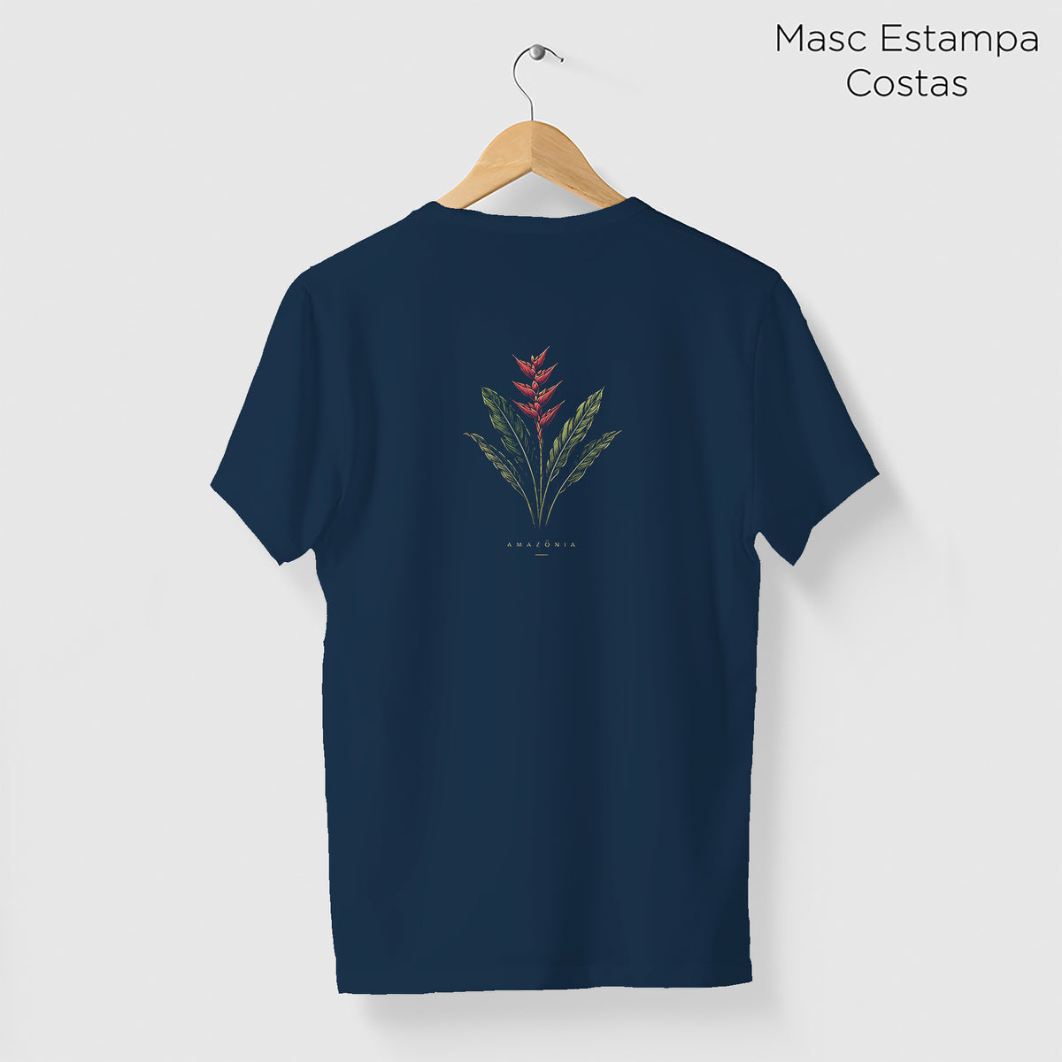 Camiseta Amazônia HELICÔNIA - AZUL MARINHO - cód 2419
