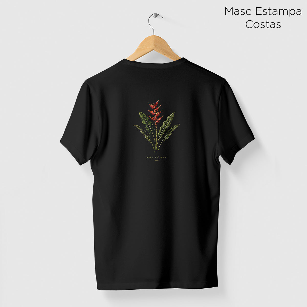 Camiseta Amazônia HELICÔNIA - PRETO - cód 2419