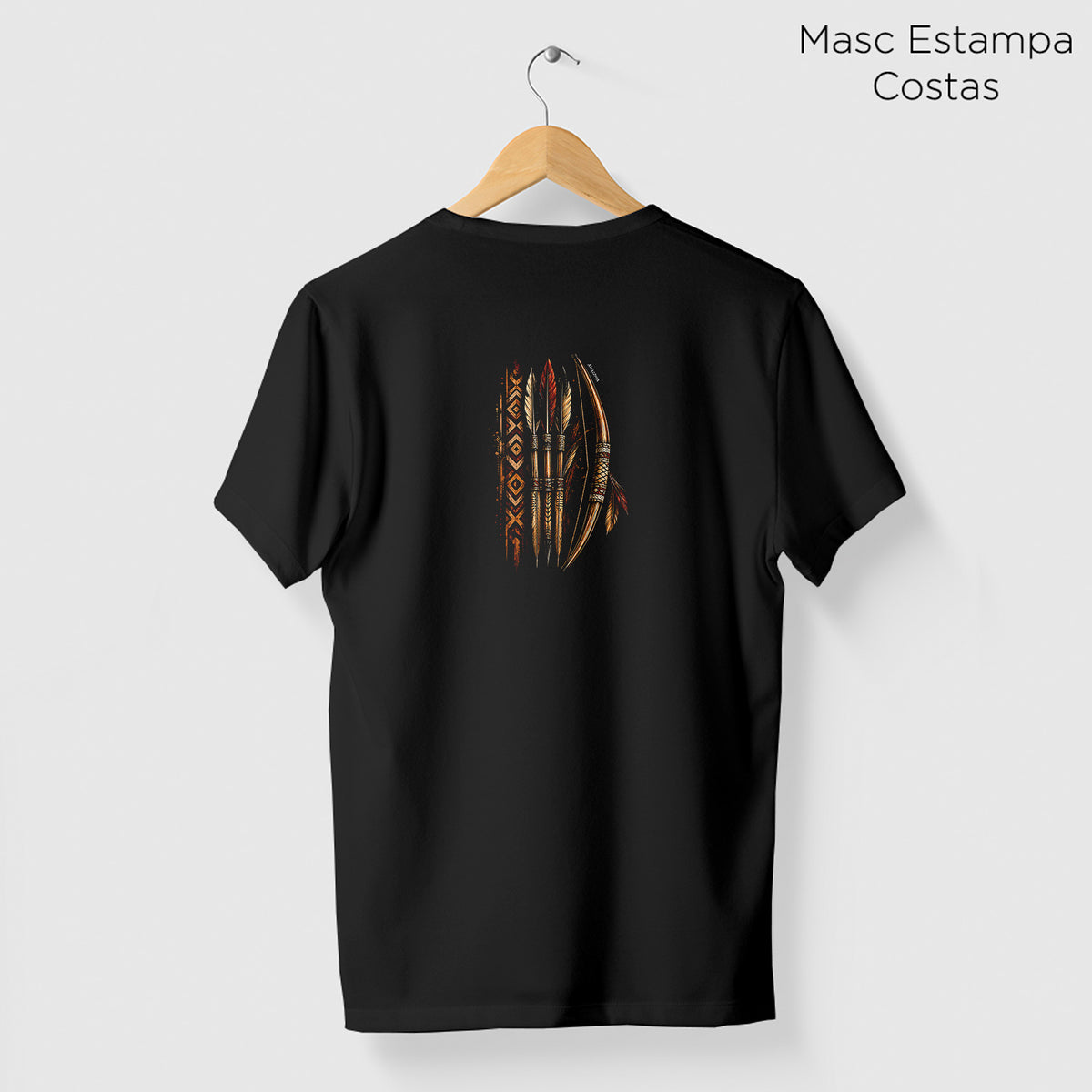 Camiseta Amazônia ARCO ANCESTRAL - PRETO - cód 2433