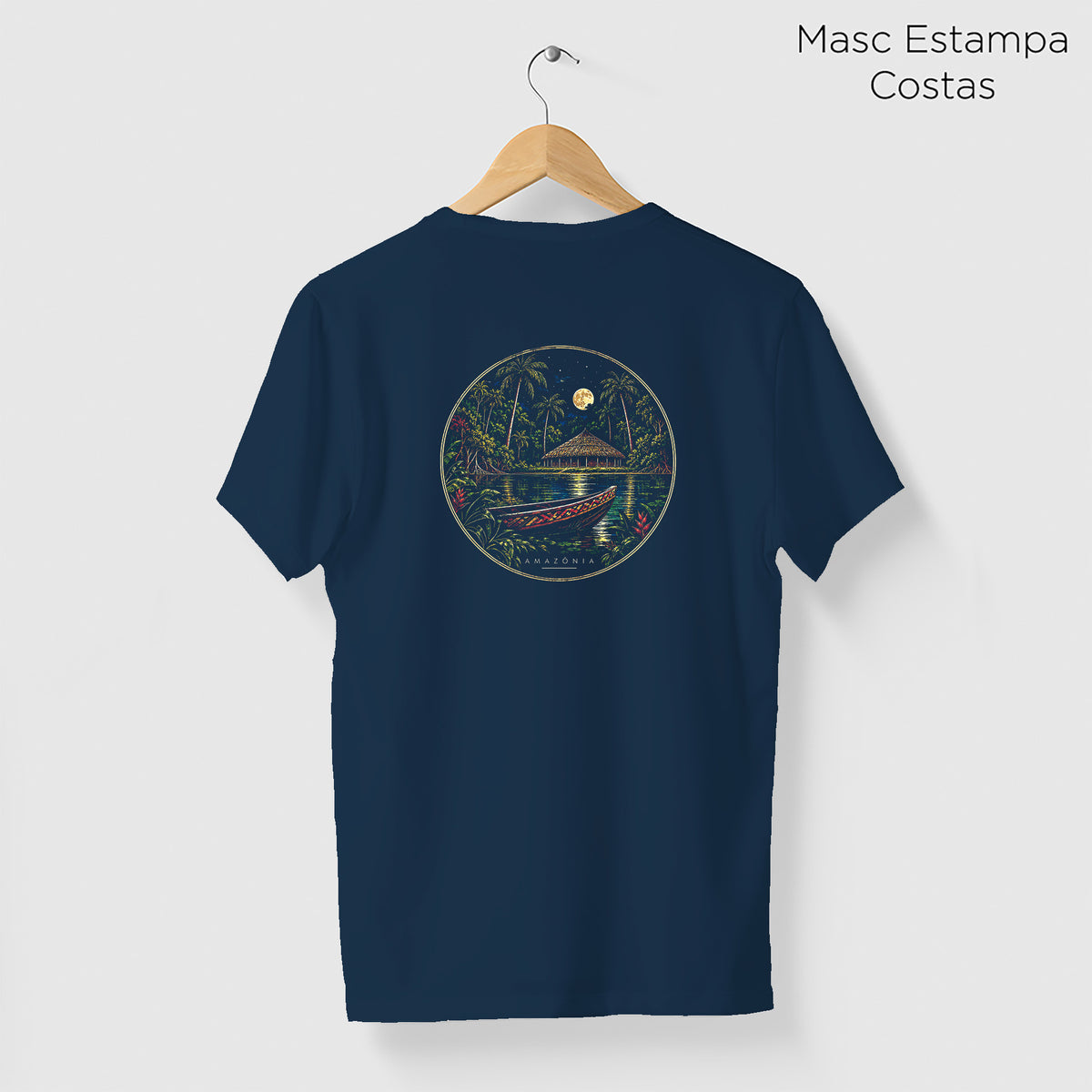 Camiseta Amazônia NOITE AMAZÔNICA - AZUL MARINHO - cód 2436
