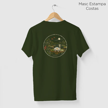 Camiseta Amazônia VITÓRIA-RÉGIA - VERDE ESCURO - cód 2437