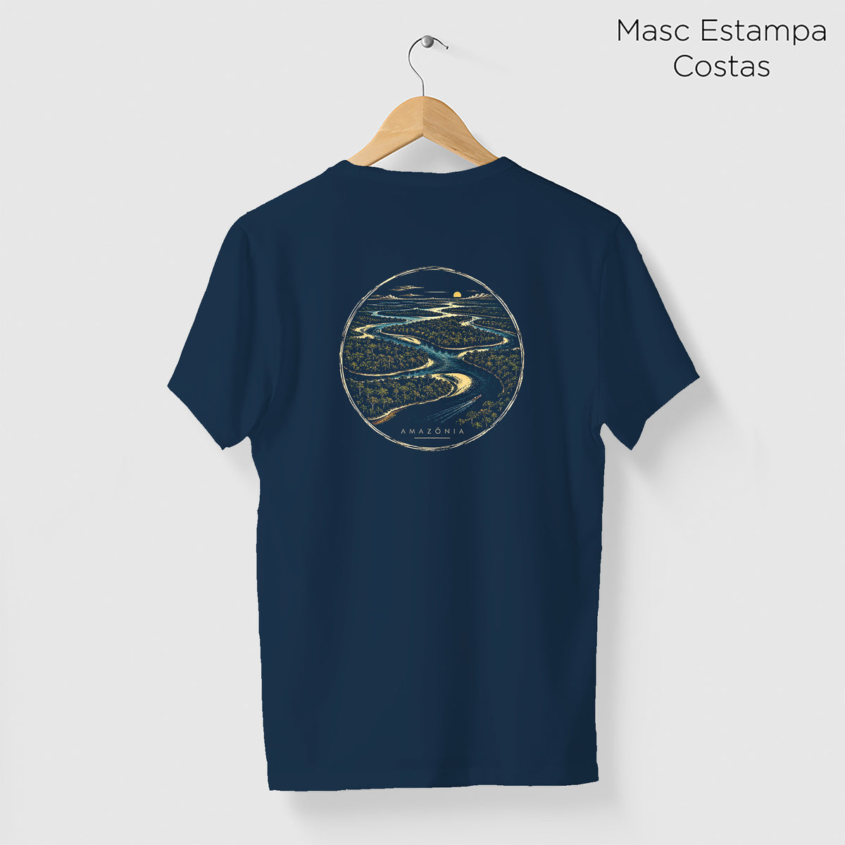 Camiseta Amazônia CAMINHO DAS ÁGUAS - AZUL MARINHO - cód 2438