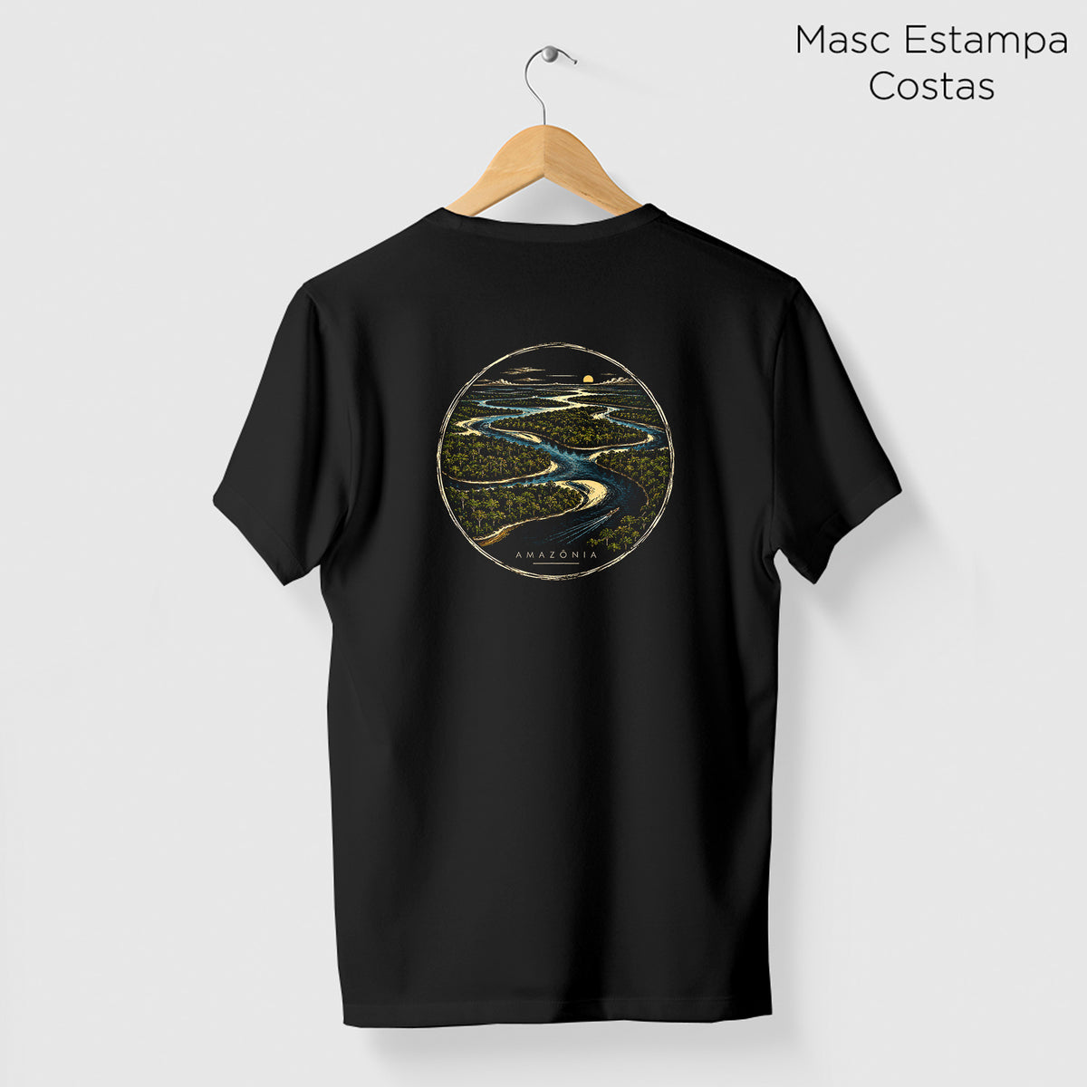 Camiseta Amazônia CAMINHO DAS ÁGUAS - PRETO - cód 2438