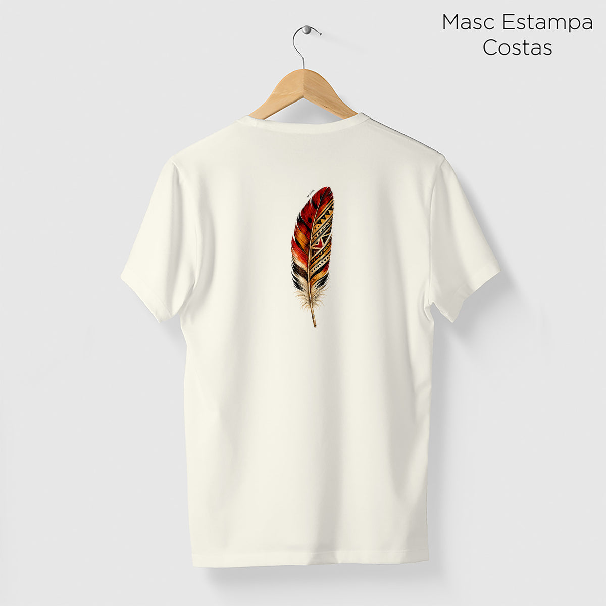 Camiseta Amazônia PENA DA TERRA - OFF WHITE - cód 2446