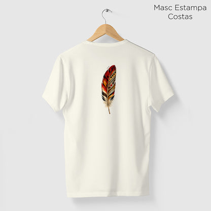 Camiseta Amazônia PENA DA TERRA - OFF WHITE - cód 2446