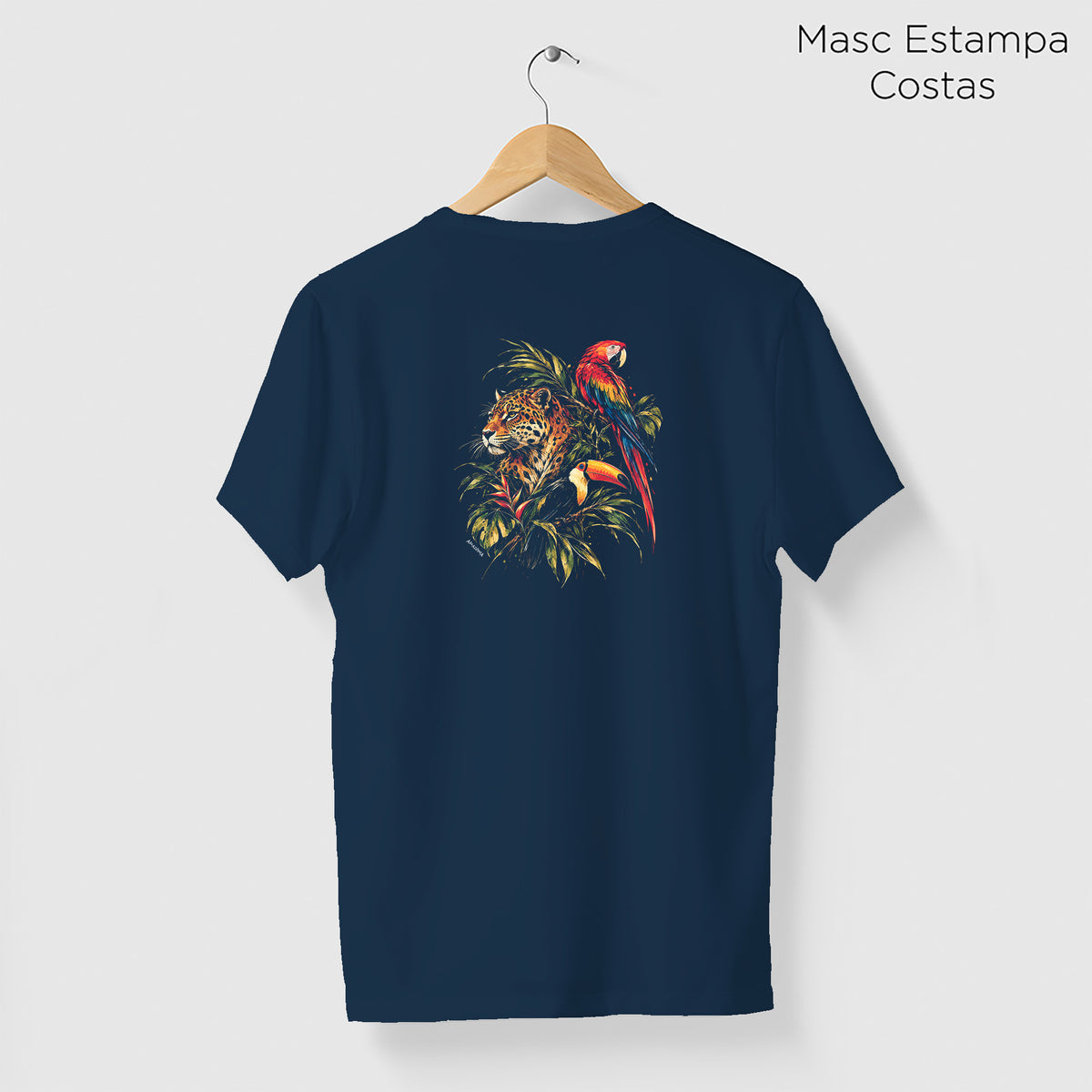 Camiseta Amazônia GUARDIŌES DA FLORESTA - AZUL MARINHO - cód 2447