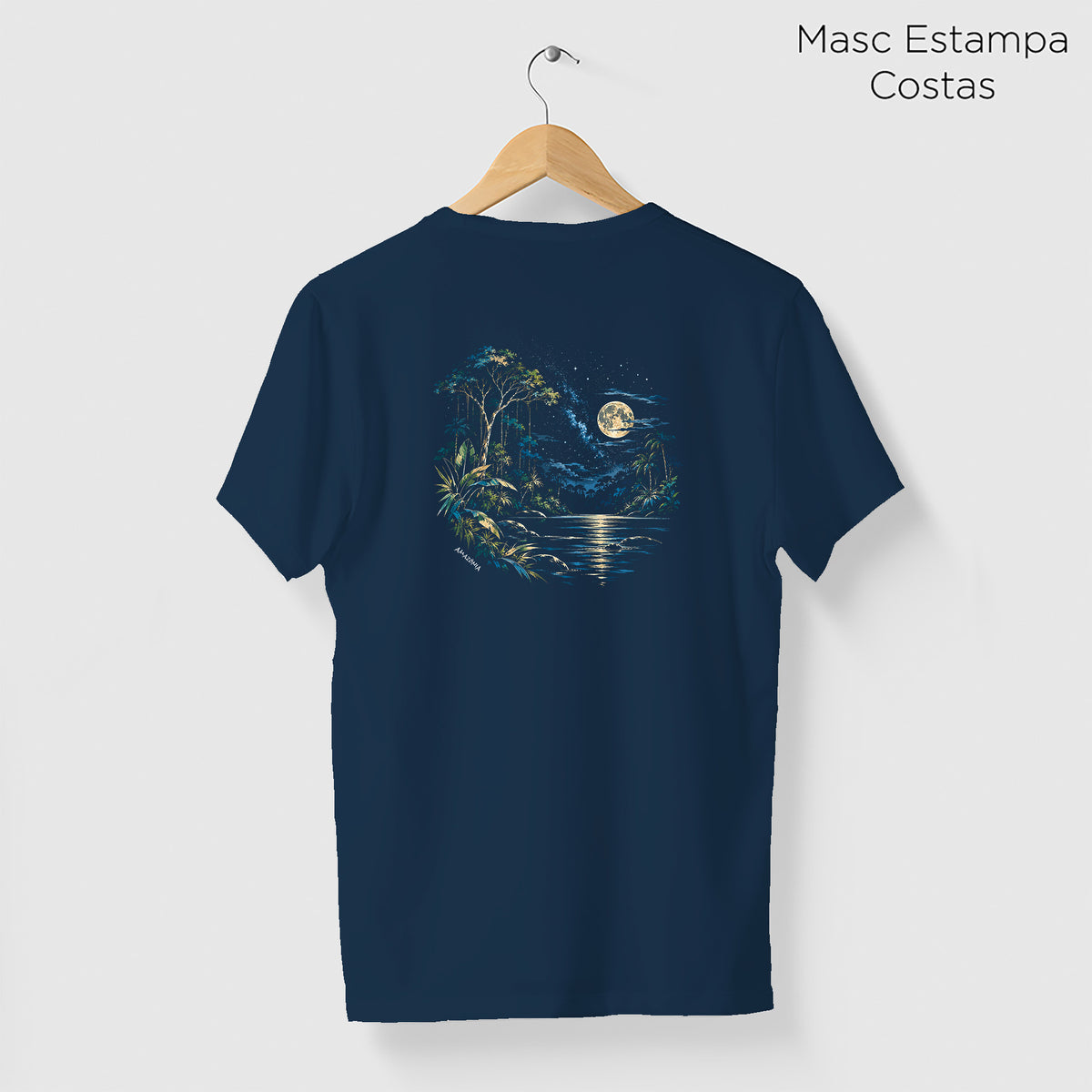 Camiseta Amazônia CÉU DA FLORESTA - AZUL MARINHO - cód 2449