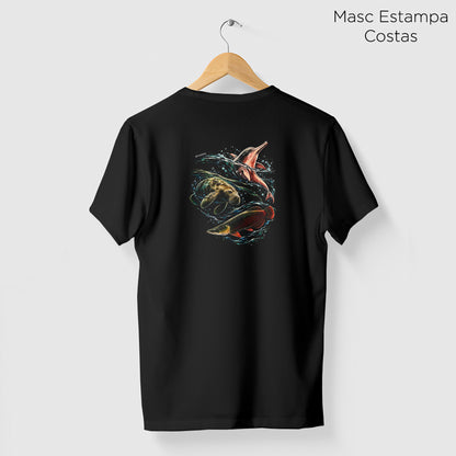 Camiseta Amazônia ÁGUAS DA AMAZÔNIA - PRETO - cód 2451