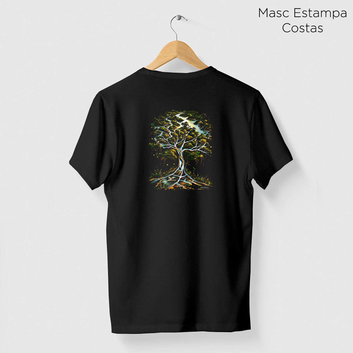 Camiseta Amazônia SEIVA DAS ÁGUAS - PRETO - cód 2456