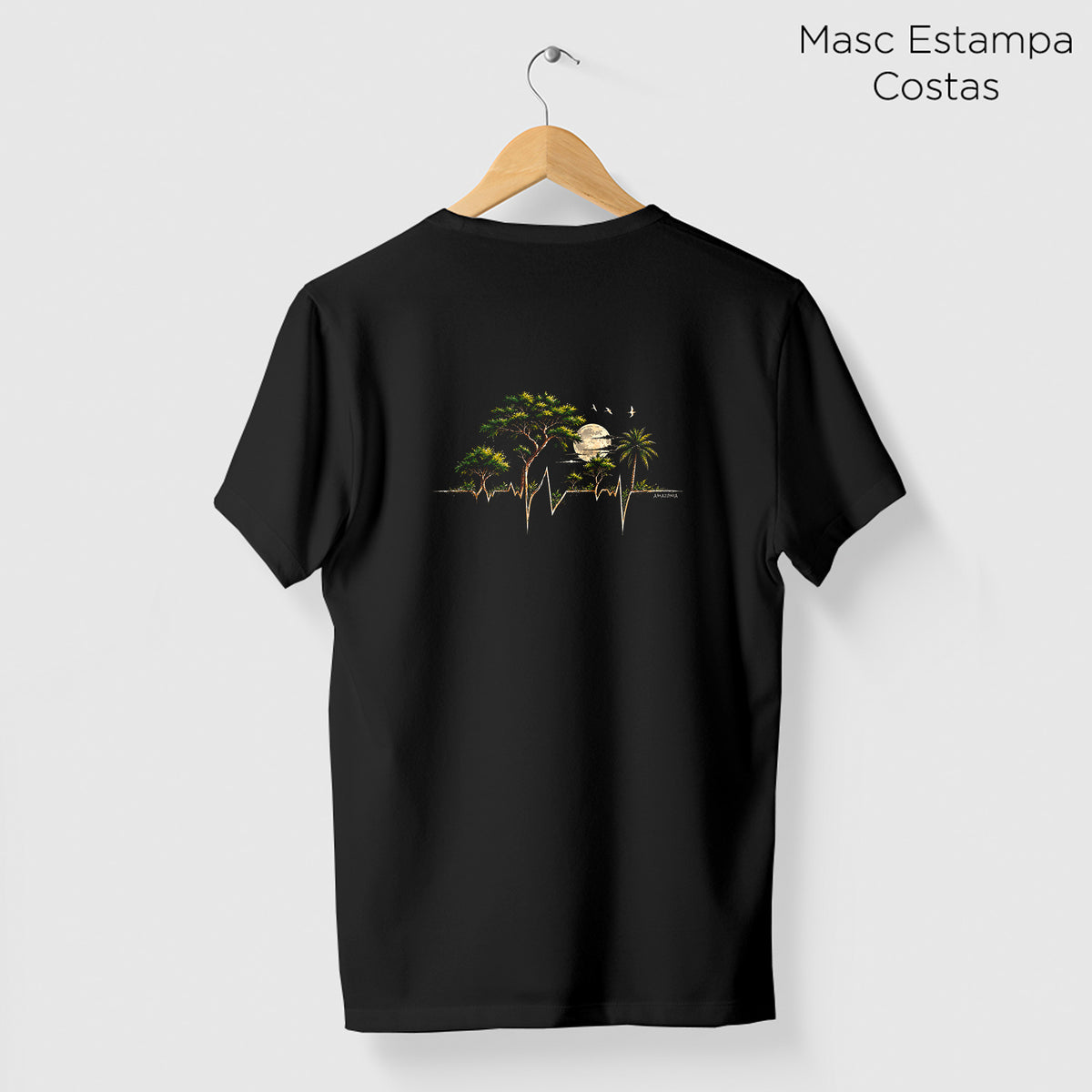 Camiseta Amazônia VIDA DA FLORESTA - PRETO - cód 2458