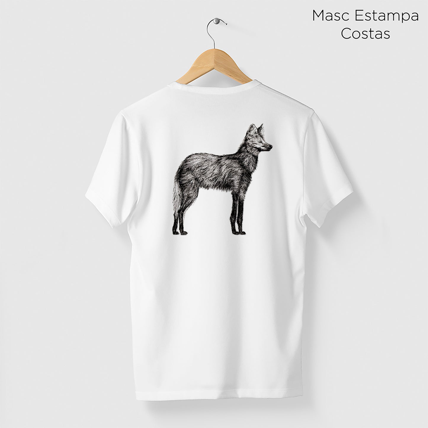 Camiseta Amazônia CHAPADA DOS VEADEIROS - LOBO GUARÁ - BRANCO - cód 10005