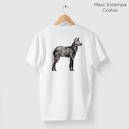 Camiseta Amazônia CHAPADA DOS VEADEIROS - LOBO GUARÁ - BRANCO - cód 10005
