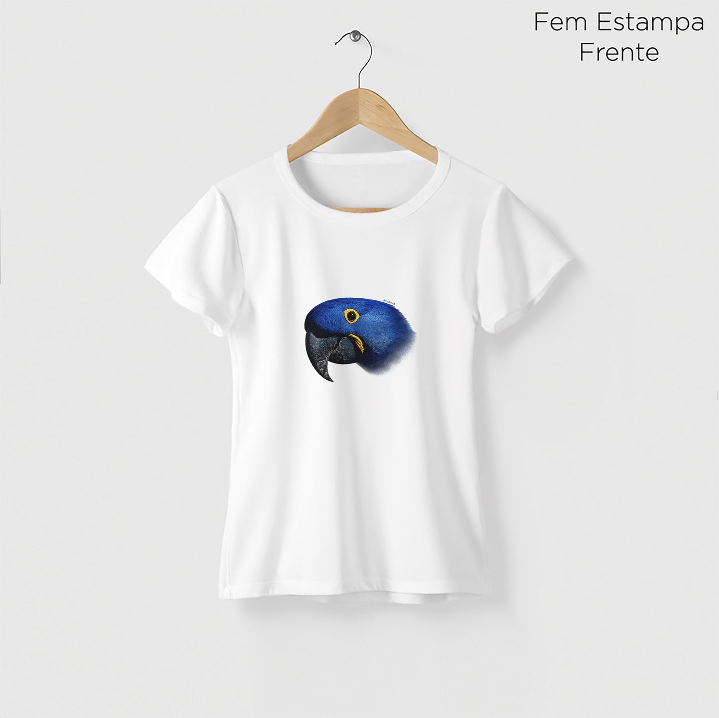 Camiseta Amazônia ARARA AZUL - BRANCO - cód 0198