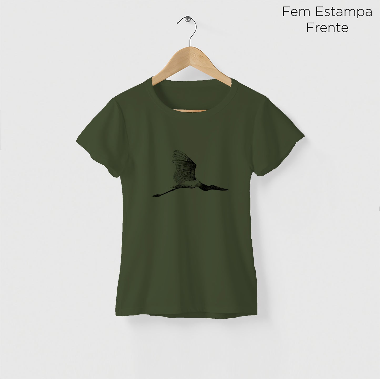 Camiseta Amazônia PANTANAL - TUIUIÚ - VERDE ESCURO - cód 10009