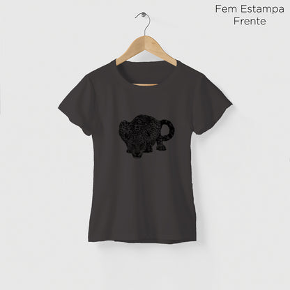 Camiseta Amazônia FOZ DO IGUAÇÚ - ONÇA PINTADA - CINZA CHUMBO - cód 10010