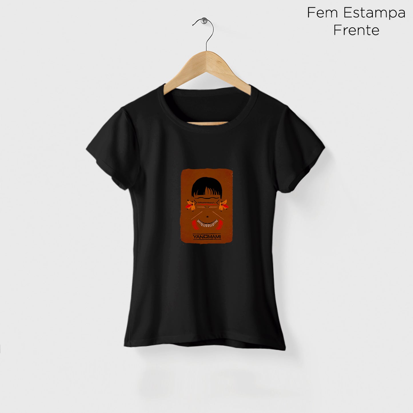 Camiseta Amazônia ORIGENS YANOMAMI - PRETO - cód 10583