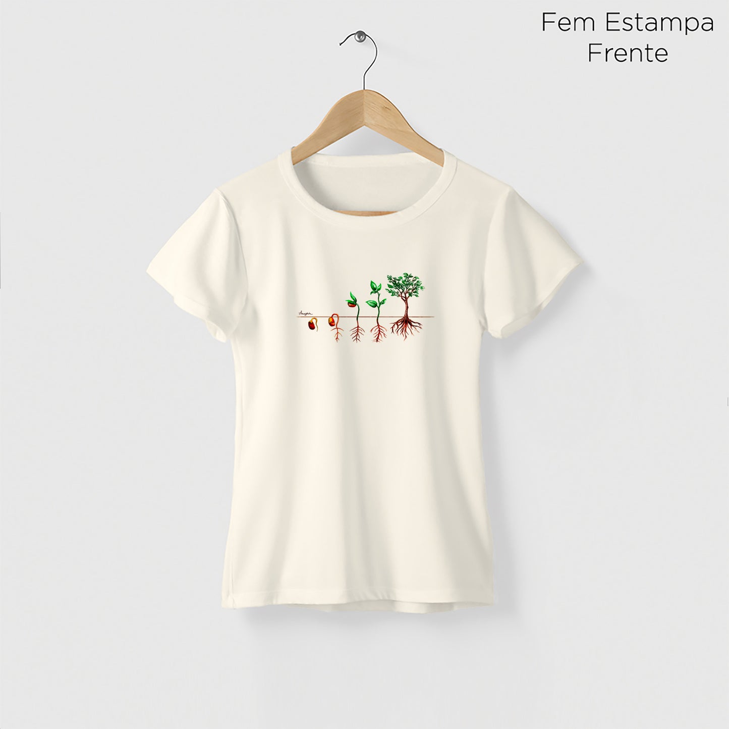 Camiseta Amazônia PLANTE UMA SEMENTE – OFF WHITE - cód 1168