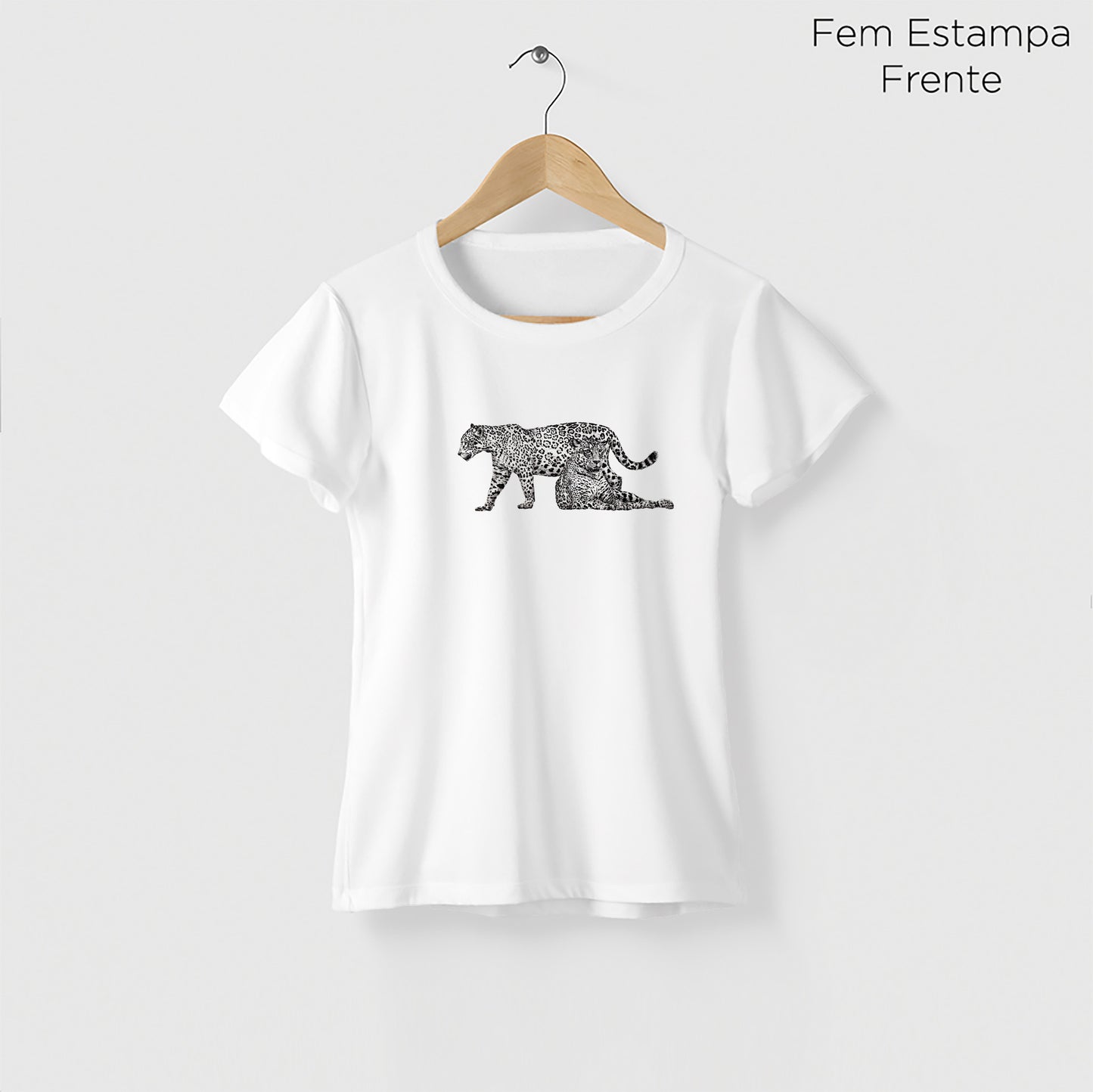 Camiseta Amazônia ONÇARARA DUAS ONÇAS - BRANCO - cód 2060