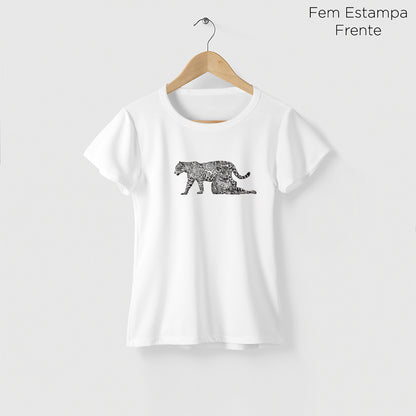 Camiseta Amazônia ONÇARARA DUAS ONÇAS - BRANCO - cód 2060