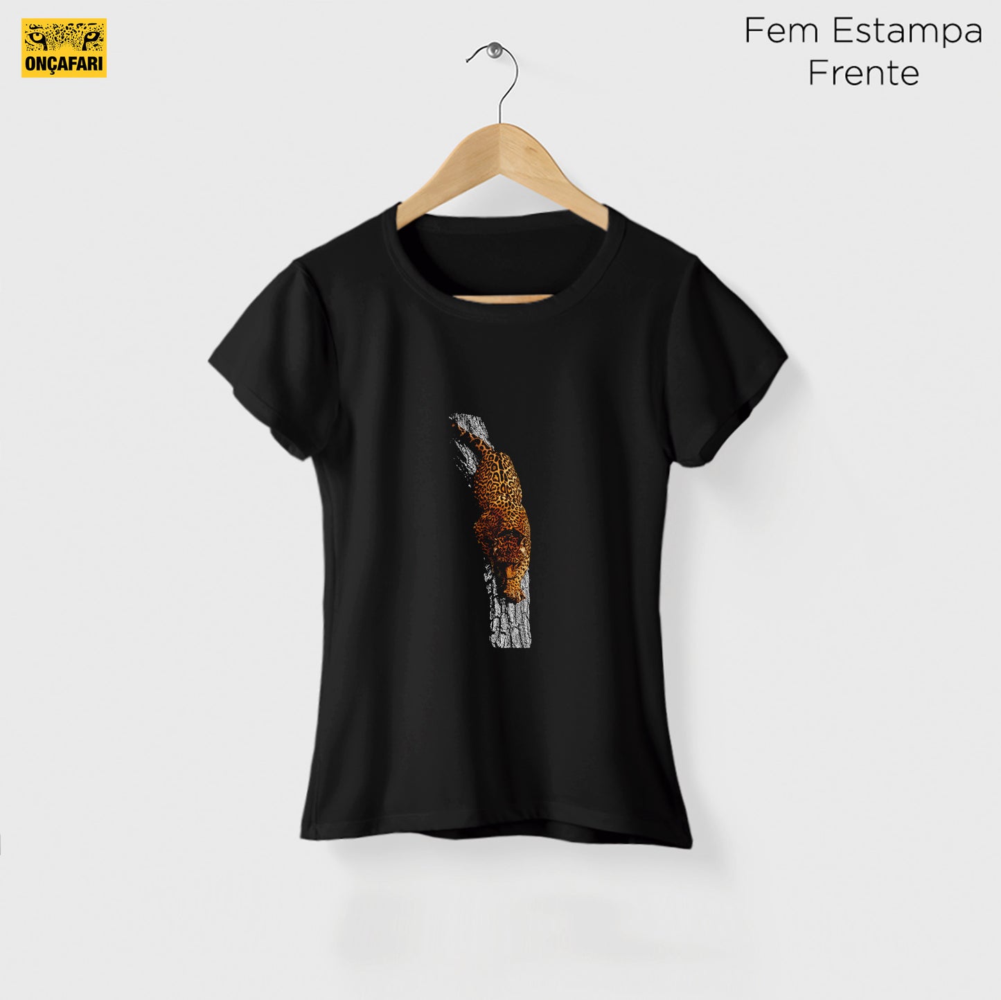 Camiseta Amazônia ONÇAFARI TRONCO - PRETO - cód 2072