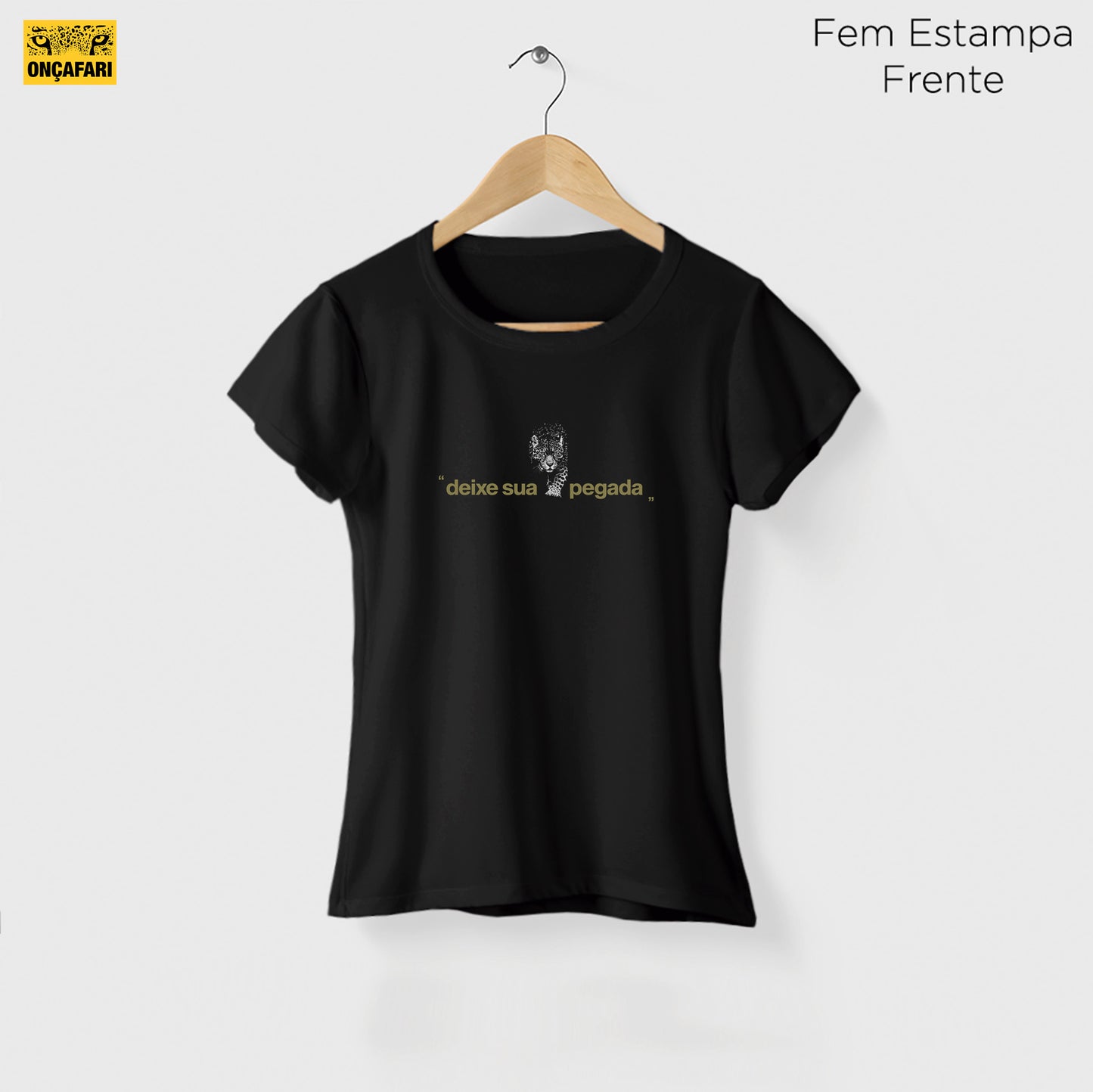 Camiseta Amazônia ONÇAFARI DEIXE SUA PEGADA - PRETO - cód 2075