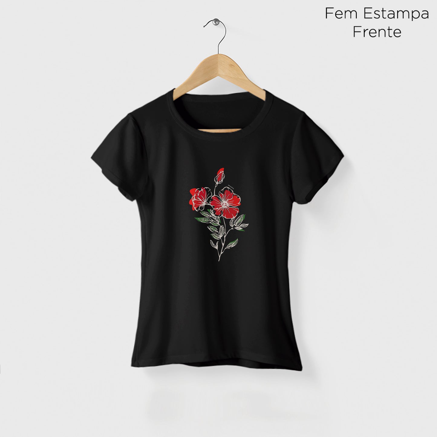 Camiseta Amazônia LINE FLOWER – PRETO - cód 2092