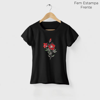 Camiseta Amazônia LINE FLOWER – PRETO - cód 2092
